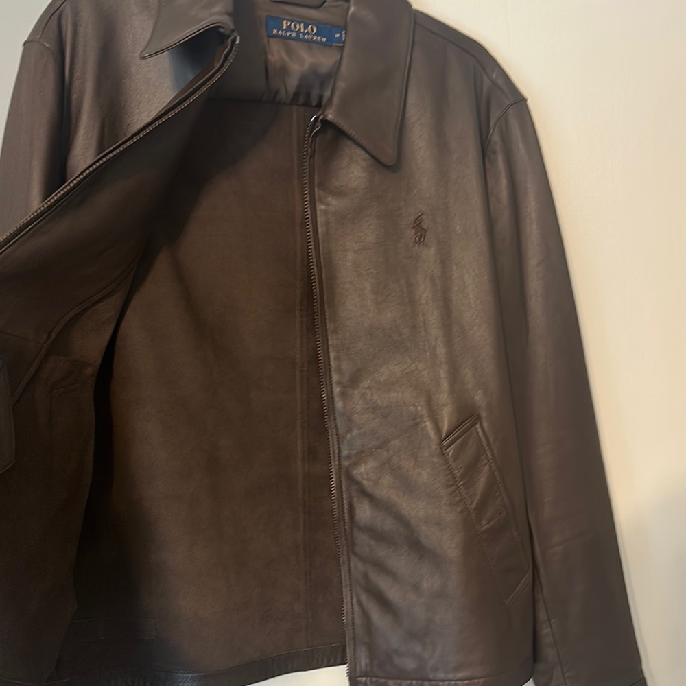 Polo by Ralph Lauren Brown Lightweight 100% Lamb Leather Jacket - Picture 4 of 4